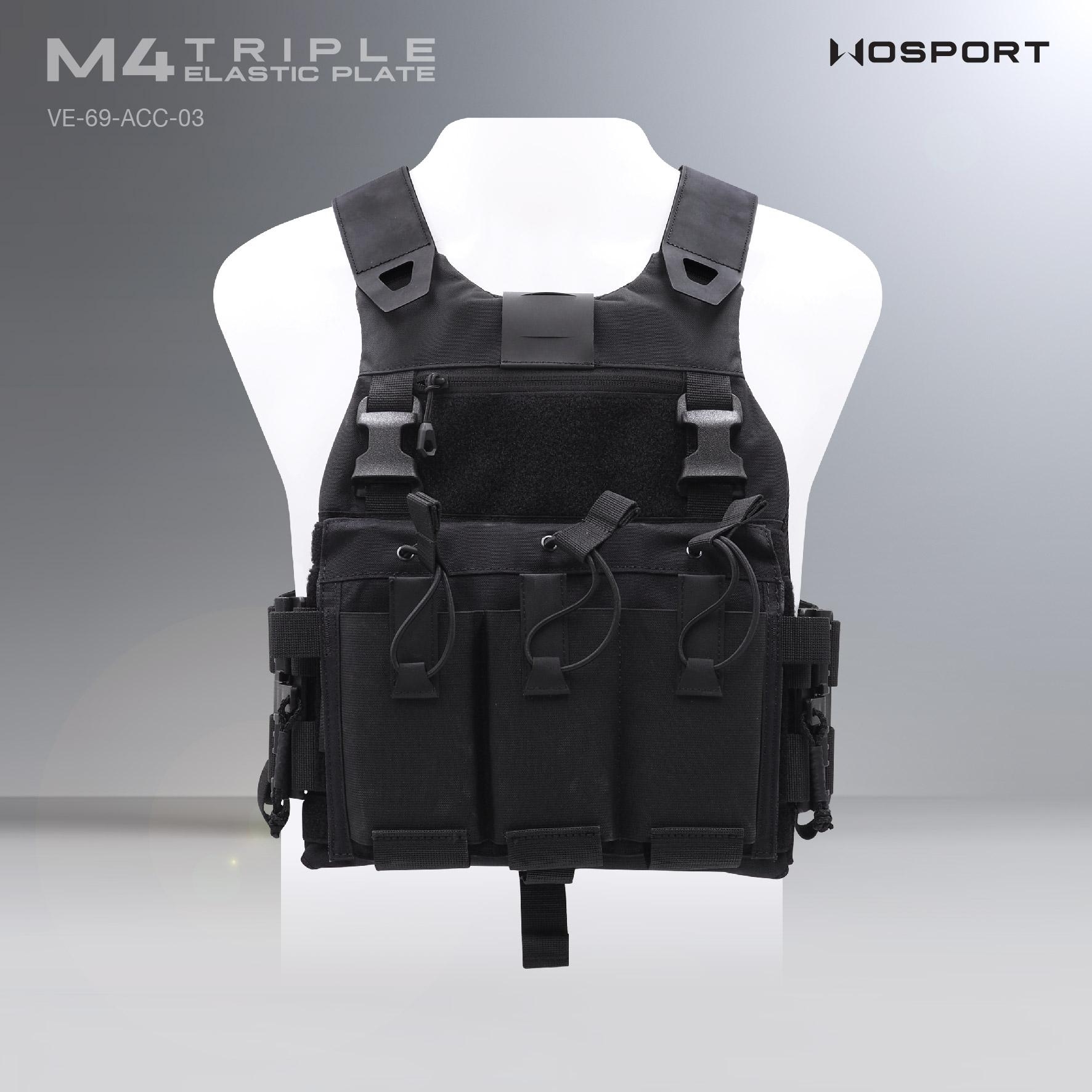 🇹🇭 1137 ไทยแลนด์ แทคติคอล ซองแม็กกาซีน M4 Triple Elastic Plate ( WOSPORT ) [ VE-69-ACC-03 ]
