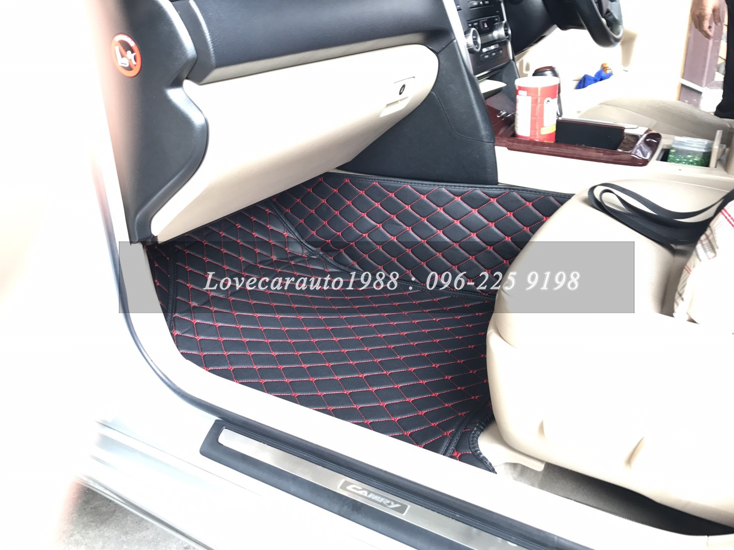 พรม 6D Toyota Camry ดำด้ายแดง