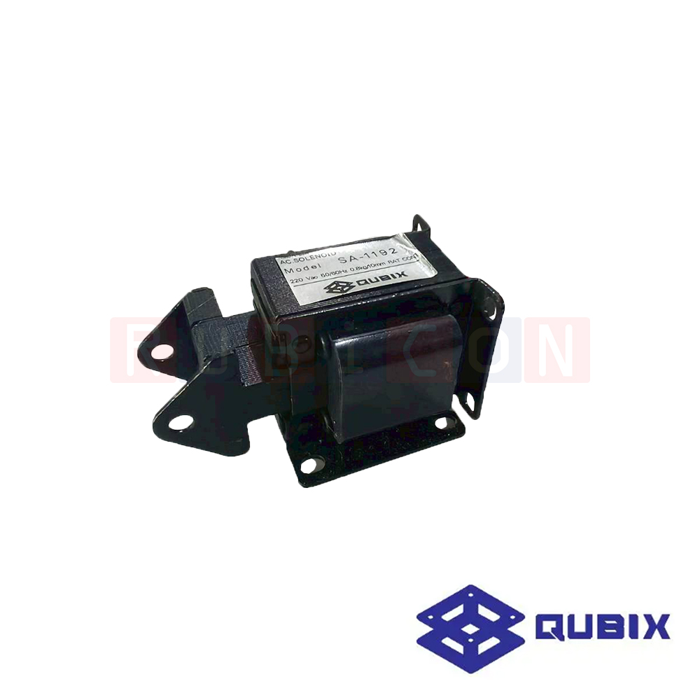 QUBIX SA-1192 โชลีนอย์แม่เหล็ก PUSH-PULL 220V 10 mm. RATED PULL 0.8 Kg. (AC SOLENOIDS)
