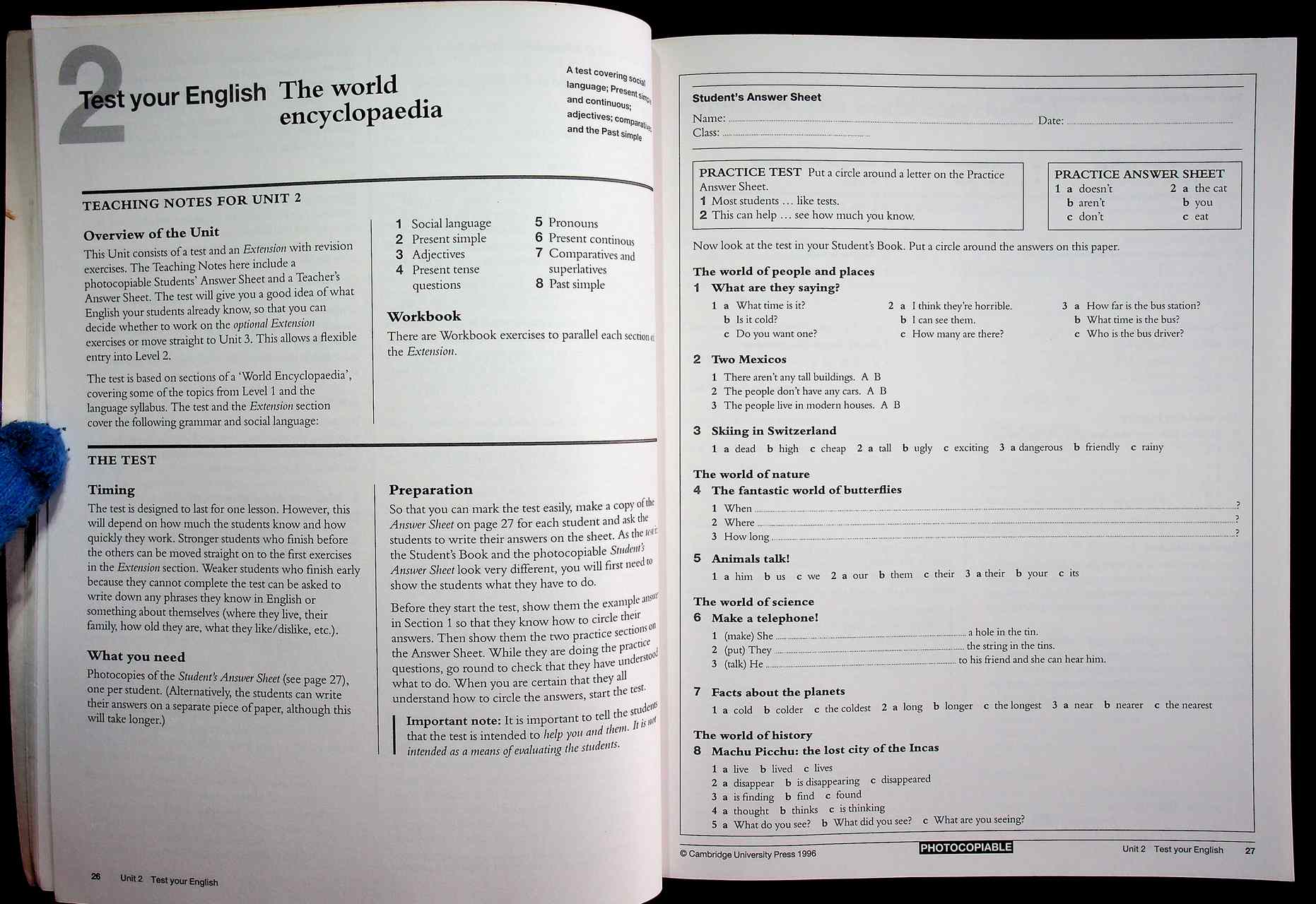 CAMBRIDGE ENGLISH for SCHOOLS Teacher's Book Two