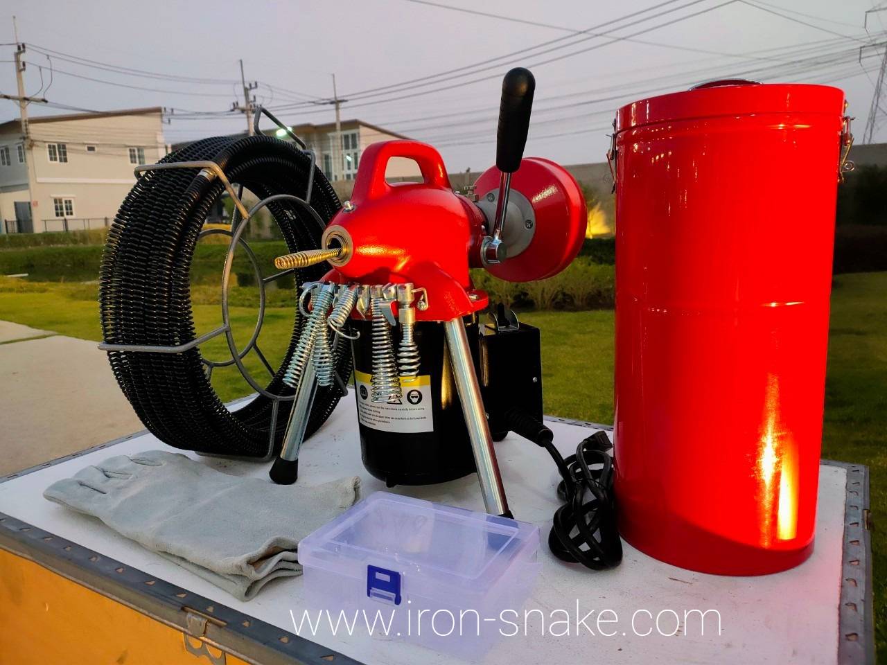 เครื่องทะลวงท่อ งูเหล็ก ironsnake รุ่น A75 งูเหล็กทะลวงท่อ เครื่องทะลวงท่อไฟฟ้า