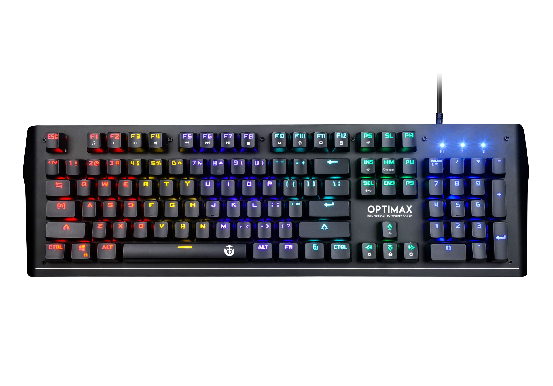 คีย์บอร์ดเกมส์ FANTECH OPTIMAX รุ่น MK885 RGB BLUE-SWITCH