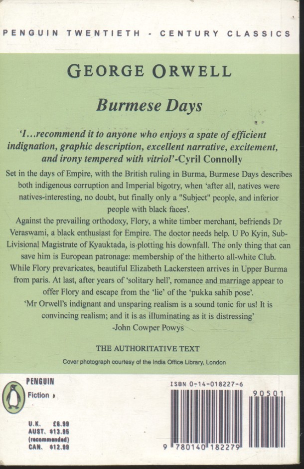 GEORGE ORWELL Burmese Days
