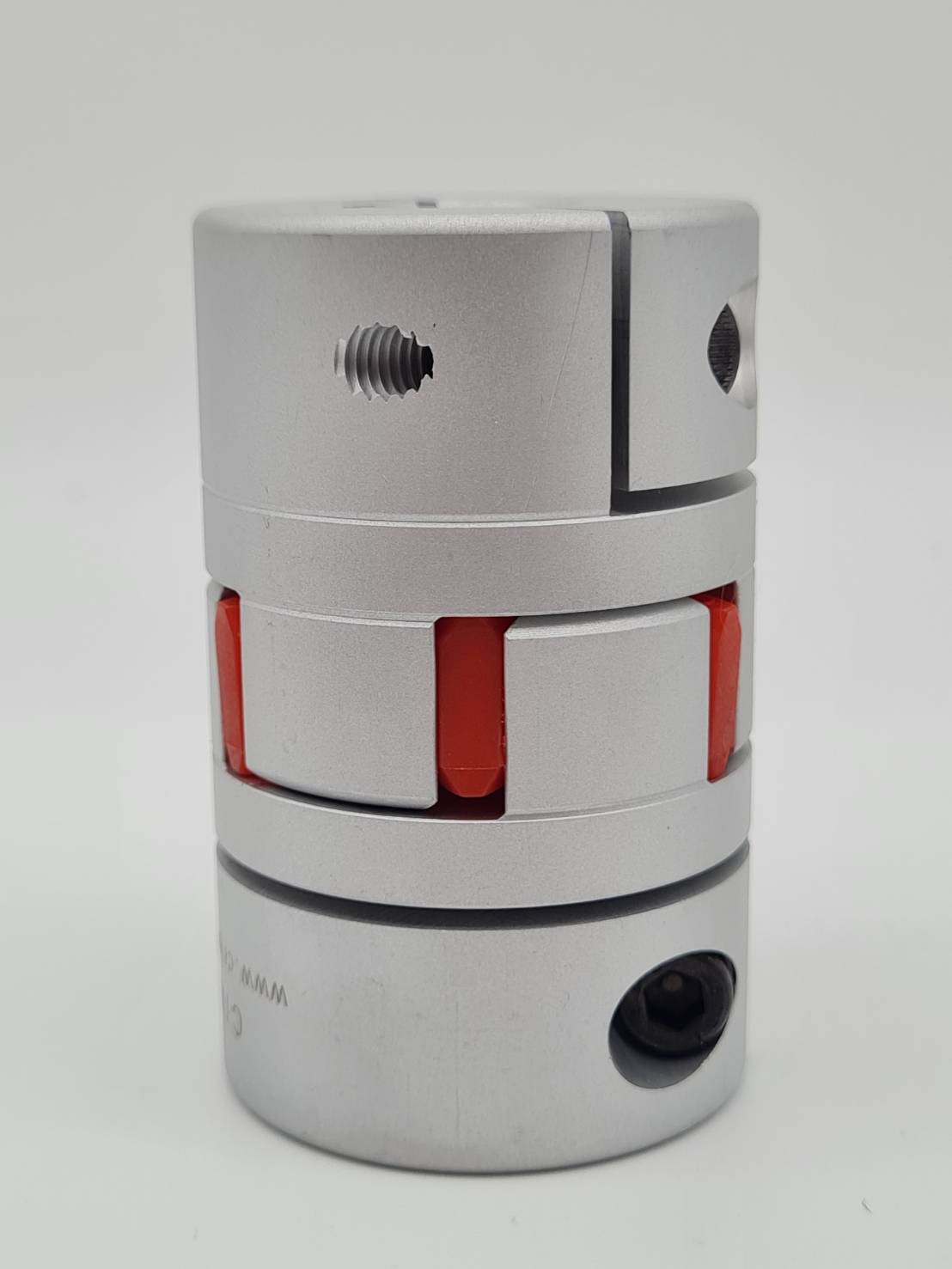 Jaw coupling ขนาดความโต 40 mm ยาว 65 mm รูมีลิ่ม ข้อต่อยืดหยุ่นสำหรับมอเตอร์และเพลาผลิตจากอลูมิเนียม 7075 จัดส่งในประเทศไทย