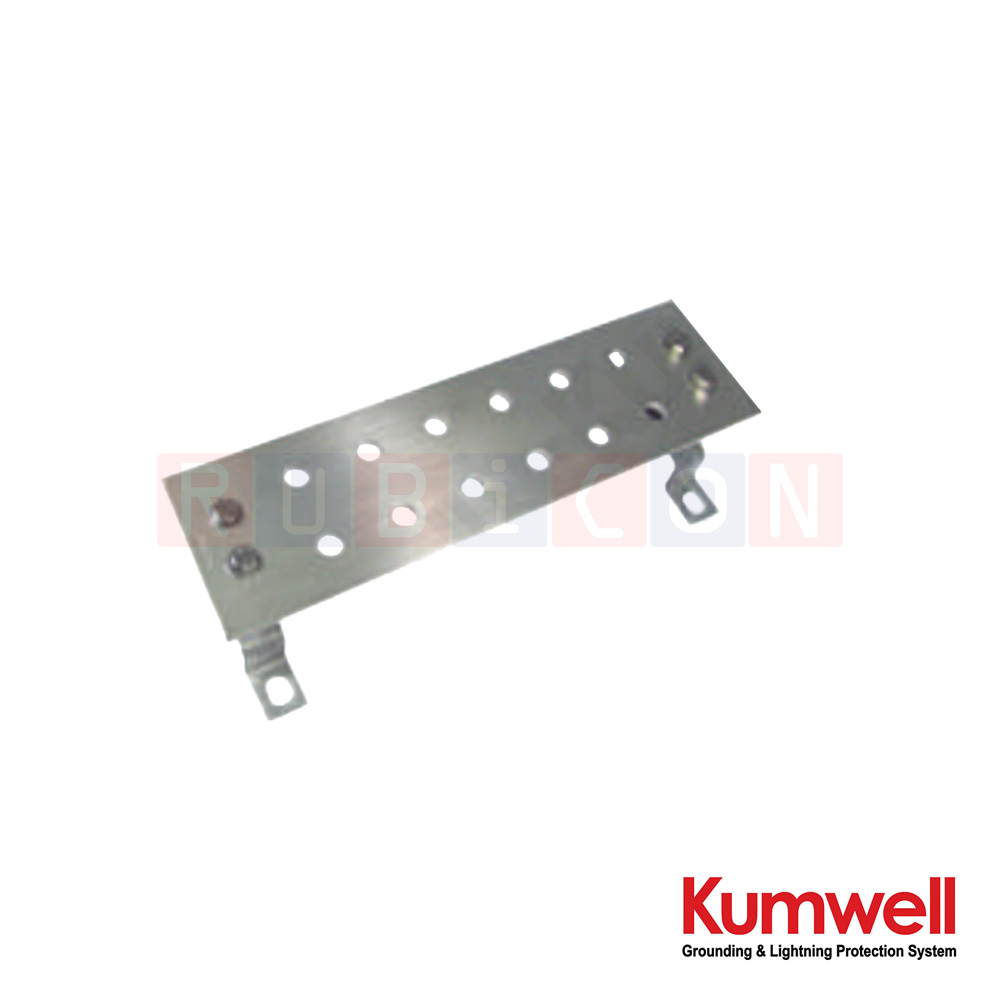 KUMWELL GBPGSS-8D บาร์กราวด์ (Main Ground Station) No. of Hole = 16, (8 รูกลม 2 แถว) Dimension 440x100x6 mm
