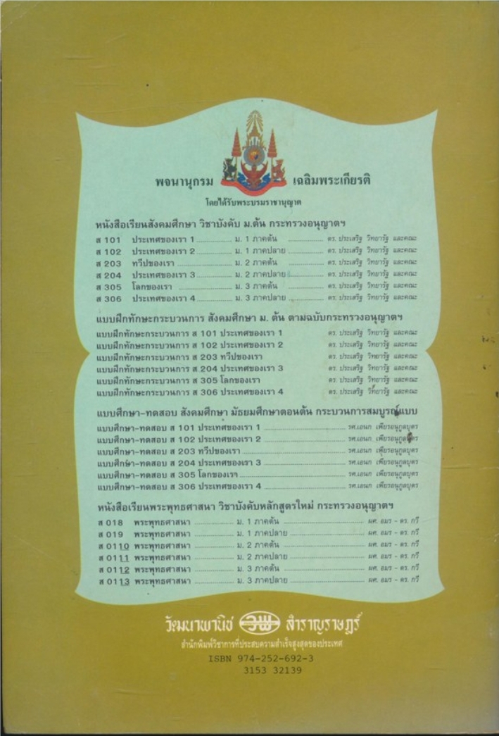แบบฝึกหัดพัฒนาความคิด ส0110 พระพุทธศาสนา ชั้นมัธยมศึกษาปีที่2 ภาคเรียนที่ 1