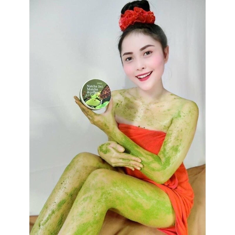 สครับณัชชา ชาเขียว+กาแฟ Natcha matcha&coffee ขนาด 250g.