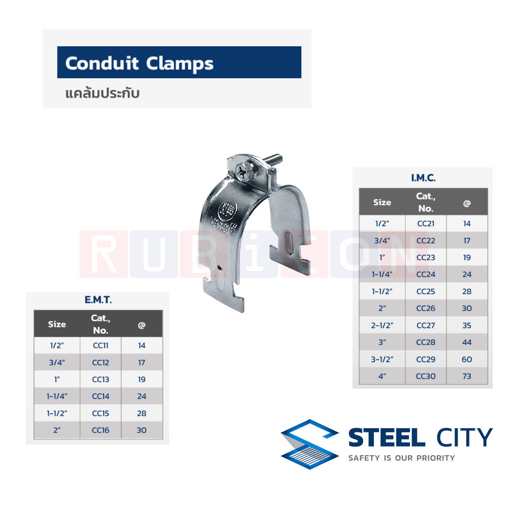 STEEL CITY แคล้มประกับหนา I.M.C. (CONDUIT CLAMP)
