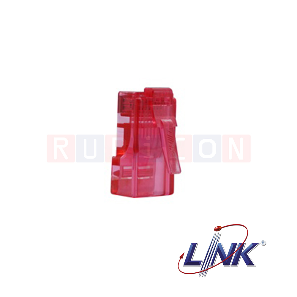 US-1051-2 CAT5E CRYSTAL RED RJ45 PLUG, HP (Pack/10Pcs) LINK