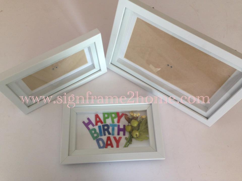 กรอบทรงลึกสีขาว 2 ชั้น พร้อมเสริมโฟโต้เม้า ขนาด10x20cm