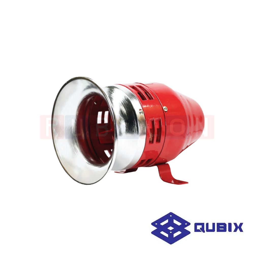 QUBIX MS-390 มอเตอร์ไซเรน (Motor Siren) IP44 115dB วัสดุอลูมิเนียมและเหล็ก สีแดง