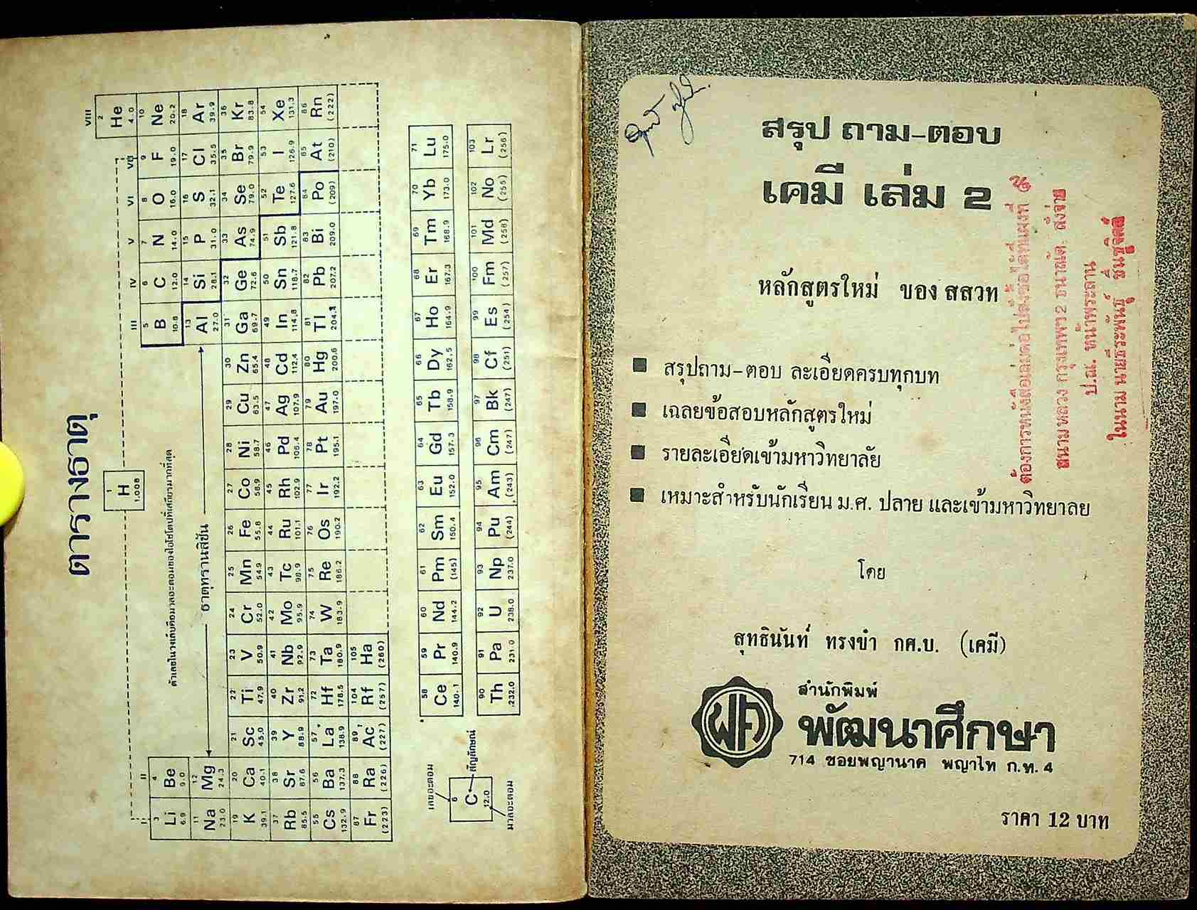 สรุป ถาม-ตอบ เคมี เล่ม 2 หลักสูตรใหม่ ของ สสวท ว.๔๒๒