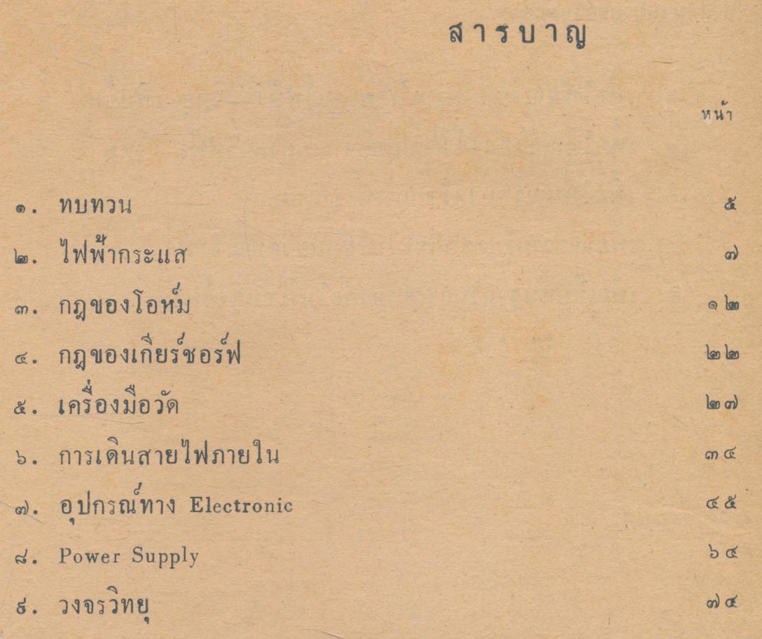คู่มือครู ช่างไฟฟ้า วิทยุ ชั้นมัธยมศึกษาปีที่ ๒ หลักสูตรโรงเรียนมัธยมแบบประสม