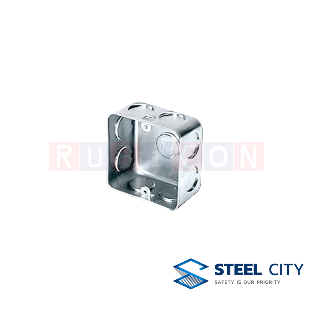 STEEL CITY BX33 เอ็ม.เค.บ๊อกซ์ ตื้น 1/2" ล้วน (M.K. BOXES) หนา 1.0 mm.
