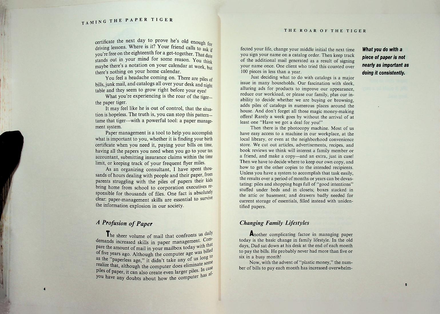 Taming the Paper Tiger : Organizing the Paper in Your Life