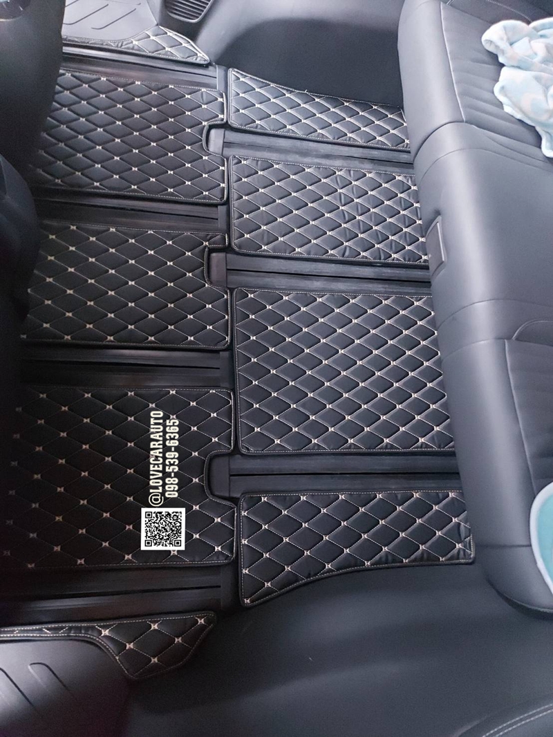 พรมปูพื้นรถยนต์ 6D MgMaxus9 สีดำด้ายทอง