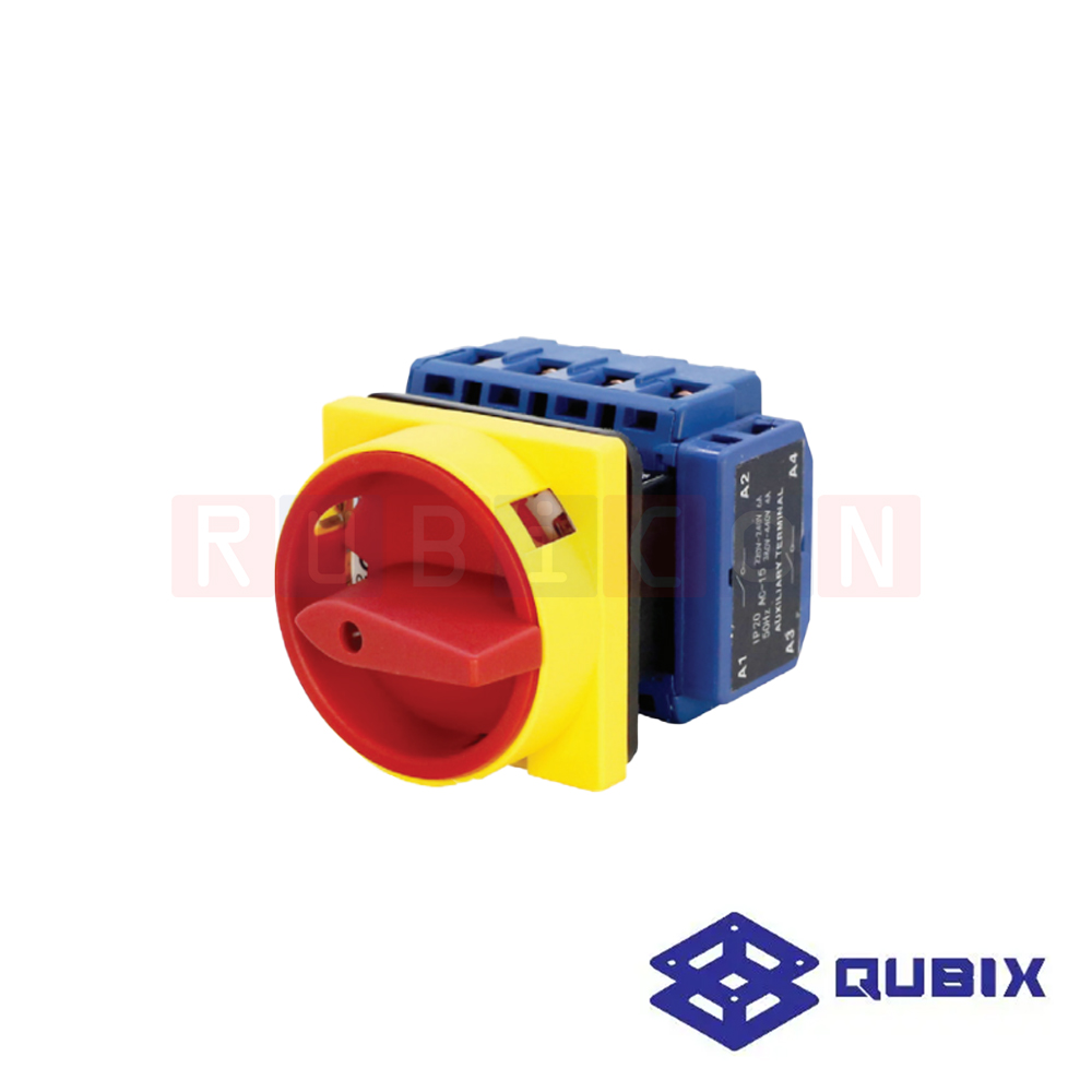 QUBIX SAA100-410010 เซฟตี้ สวิตช์ 4P 100A 18.5kW / 30kW ขนาด 64x64 mm. (SAFETY SWITCHES SAA-SERIES WITH PADLOCK)