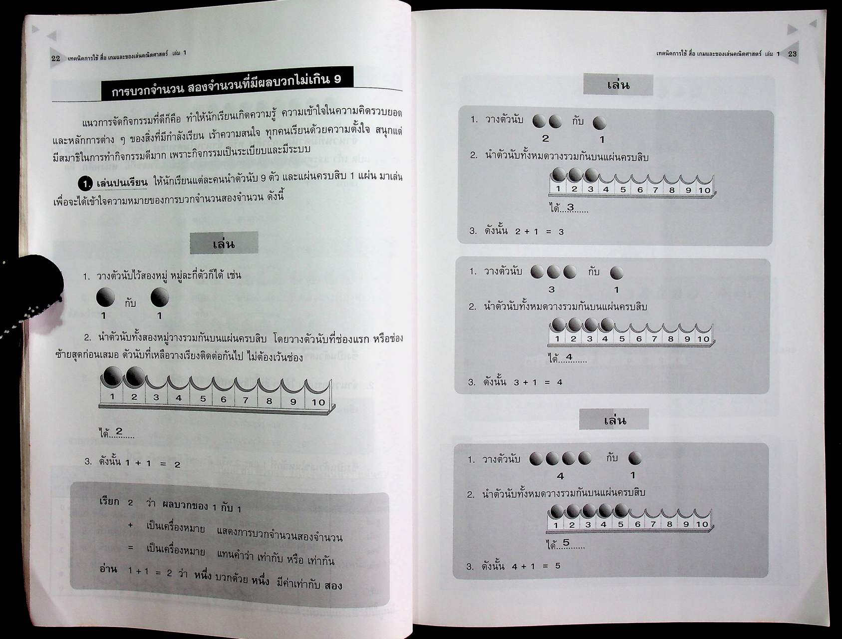 เทคนิคการใช้ สื่อ เกม และของเล่น คณิตศาสตร์ ระดับประถมศึกษา เล่ม 1