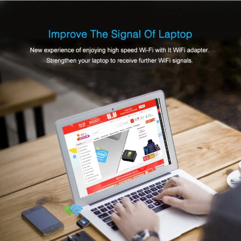 600 Mbps ตัวรับสัญญาณ WiFi USB Adapter ไม่ต้องติดตั้งไดร์เวอร์ Free Driver