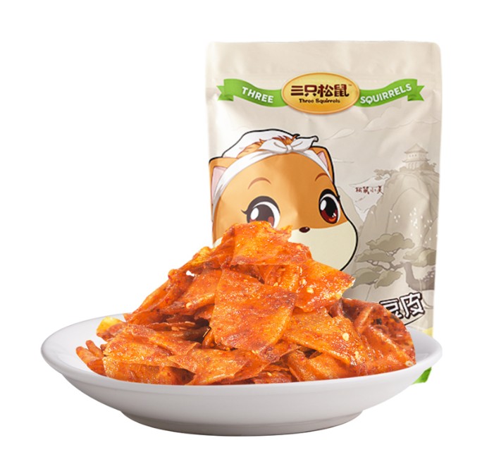 ฟองเต้าหูู้แผ่นกรอบ รสเผ็ด ตรา 三只松鼠 60g