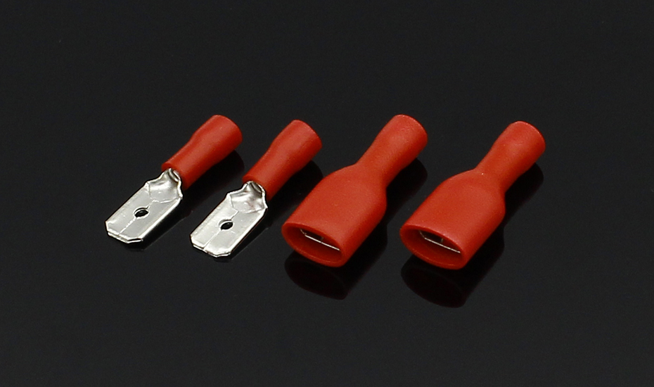หางปลาต่อสายไฟ 10 คู่ Red LHLL Crimp Terminals