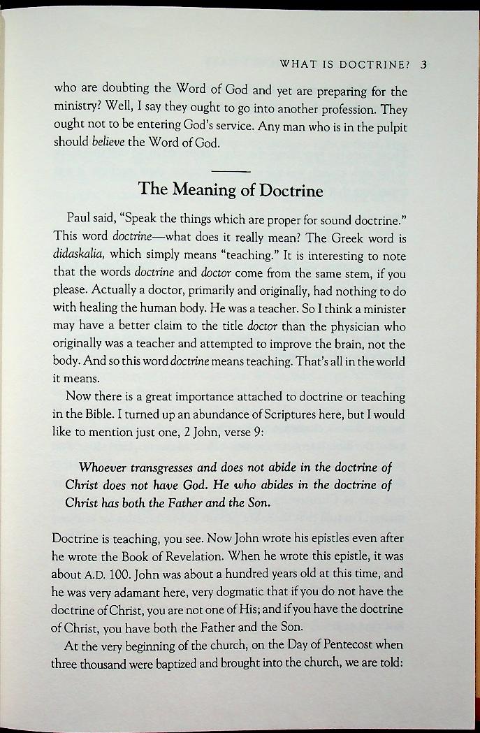 DOCTRINE FOR DIFFICULT DAYS