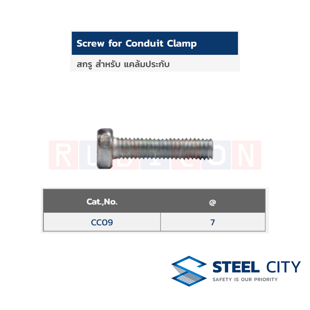 STEEL CITY CC09 สกรู สำหรับ แคล้มประกับ (SCREW FOR CONDUIT CLAMP)