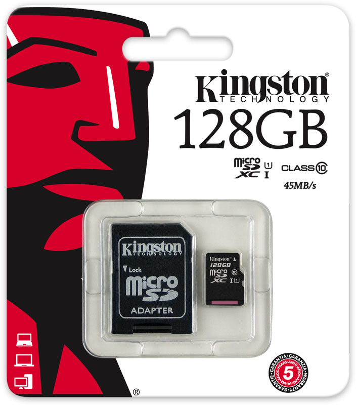 128 GB MICRO SD CARD KINGSTON CLASS 10