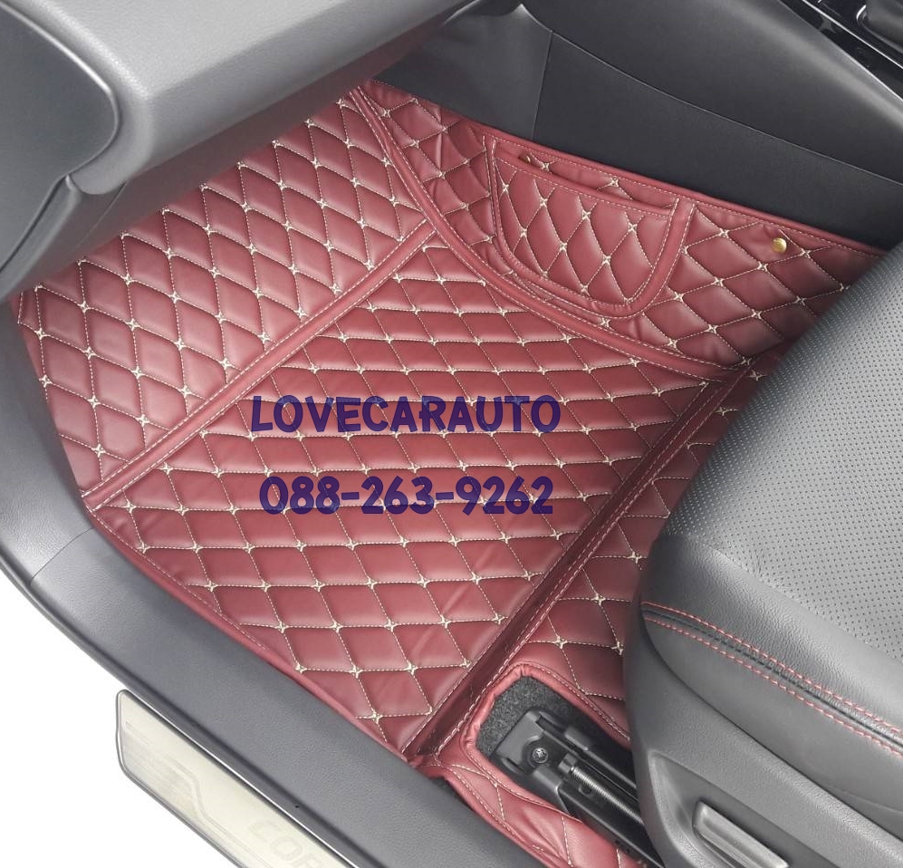 พรมปูพื้นรถยนต์ 6D Toyota Corallo altis เข้ารูป +แผ่นท้าย (สีเลือดหมู)