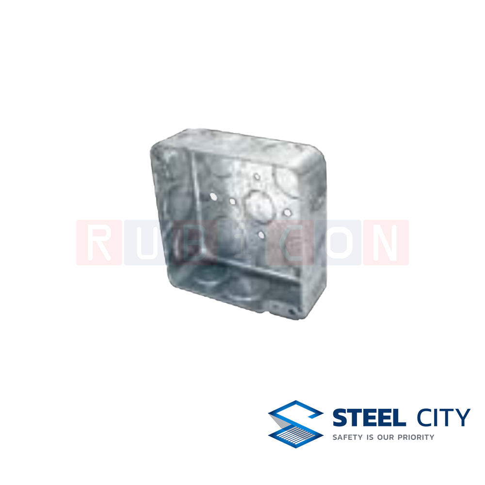 STEEL CITY HBX942 สแควบ็อกซ์อาบสังกะสี 4"x4" หนา 1.2 mm. ตื้น กันทะลุ (HOT DIP GALVANIZED SQUARE BOXES)