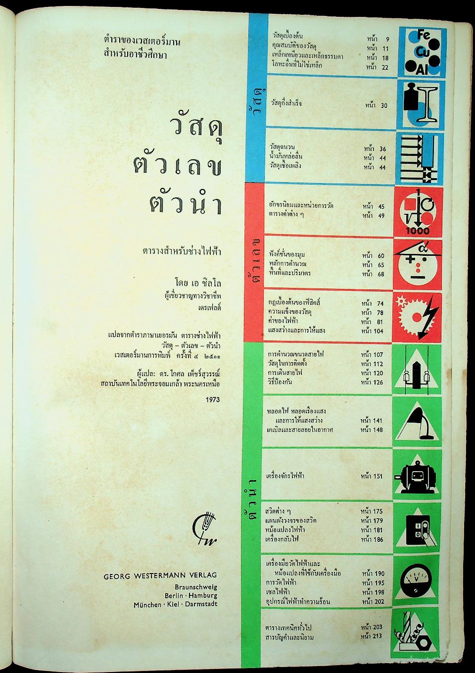 ตารางของ เวสเตอร์มาน สำหรับช่างไฟฟ้า
