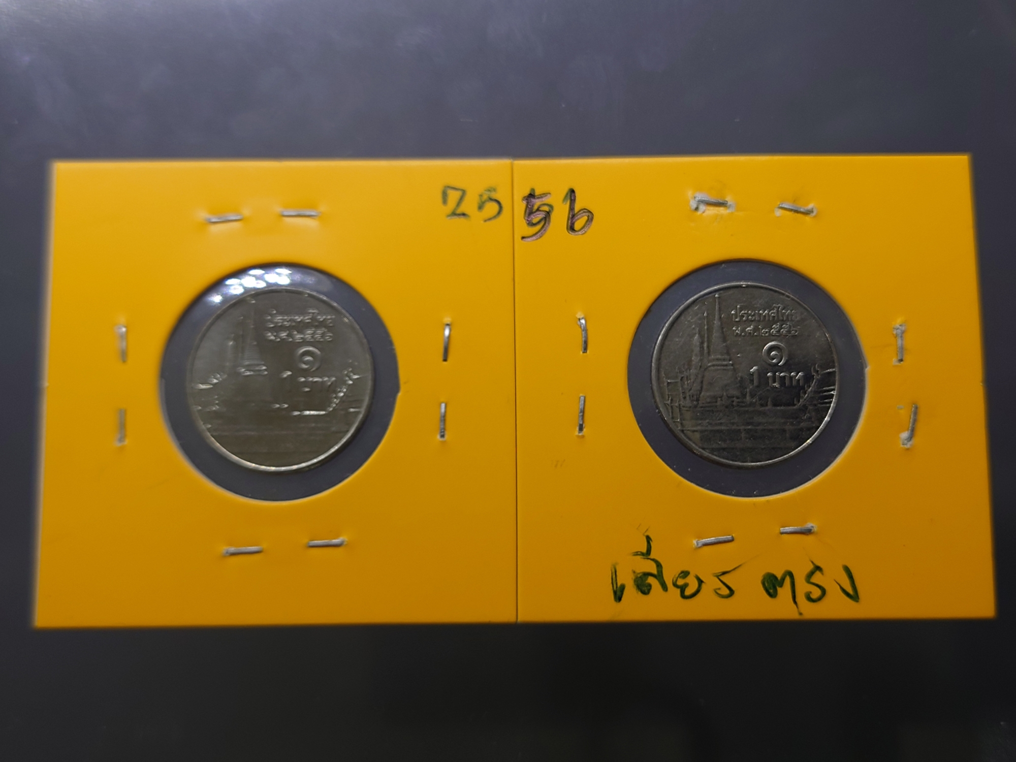 เหรียญ 1 บาท หมุนเวียน สมัยรัชกาลที่9 ปี2556 บล็อก พระเศียรตรง หายาก