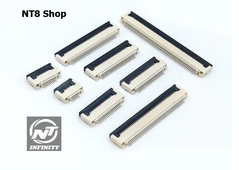 ช่องสายแพร Pitch 1.0mm Socket FFC Flexible Flat Cable 4P 6P 8P 10P 12P 14P 16P 18P 20P 24P 26P 30P