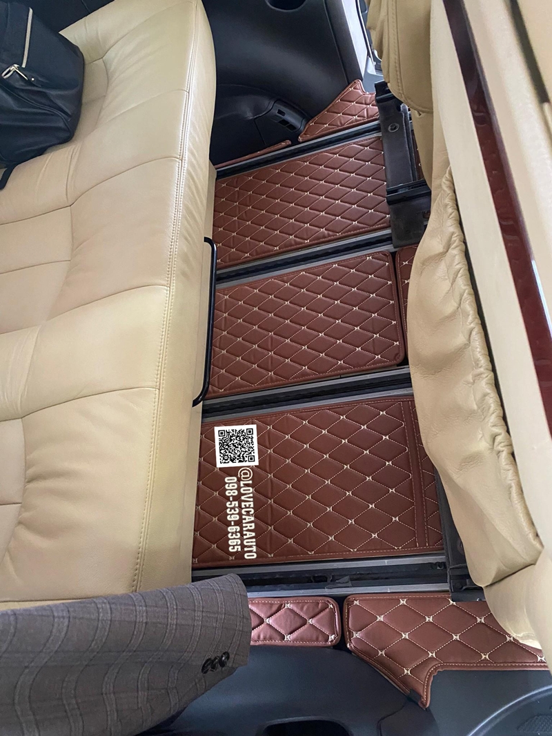 พรมปูพื้นรถยนต์ 6D Benz Vito ดัดแปลง น้ำตาลเข้ม