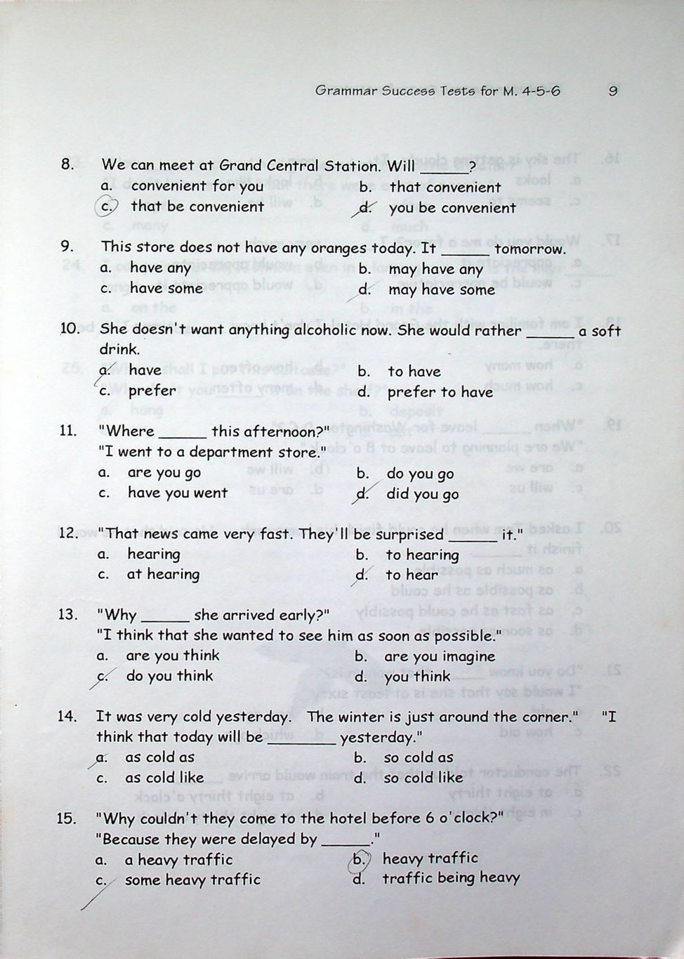 Grammar Success Tests for 4-5-6