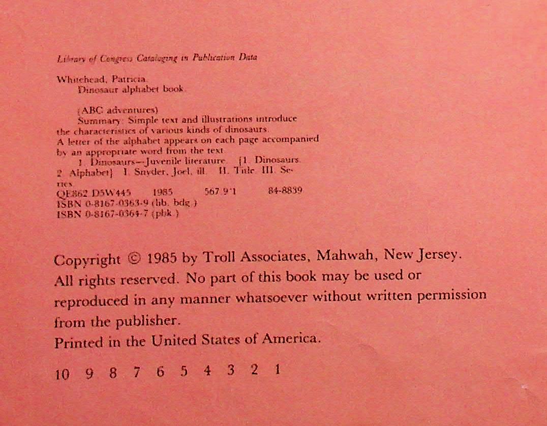 Dinosaur Alphabet Book ABC Adventures