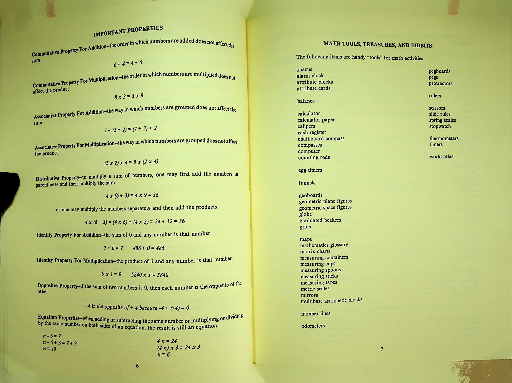 MATH YELLOW PAGES FOR STUDENTS AND TEACHERS