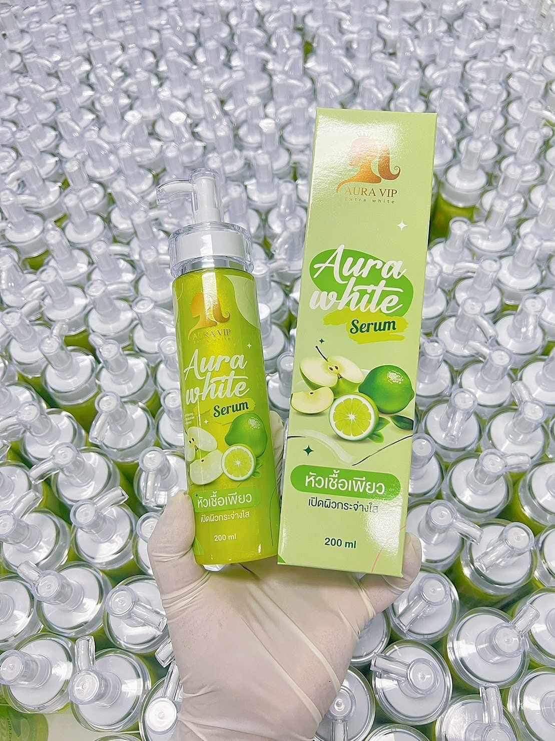 หัวเชื้อเพียว แบรนด์ออร่าไบร์ท เซรั่มเปิดผิวขาว200ml