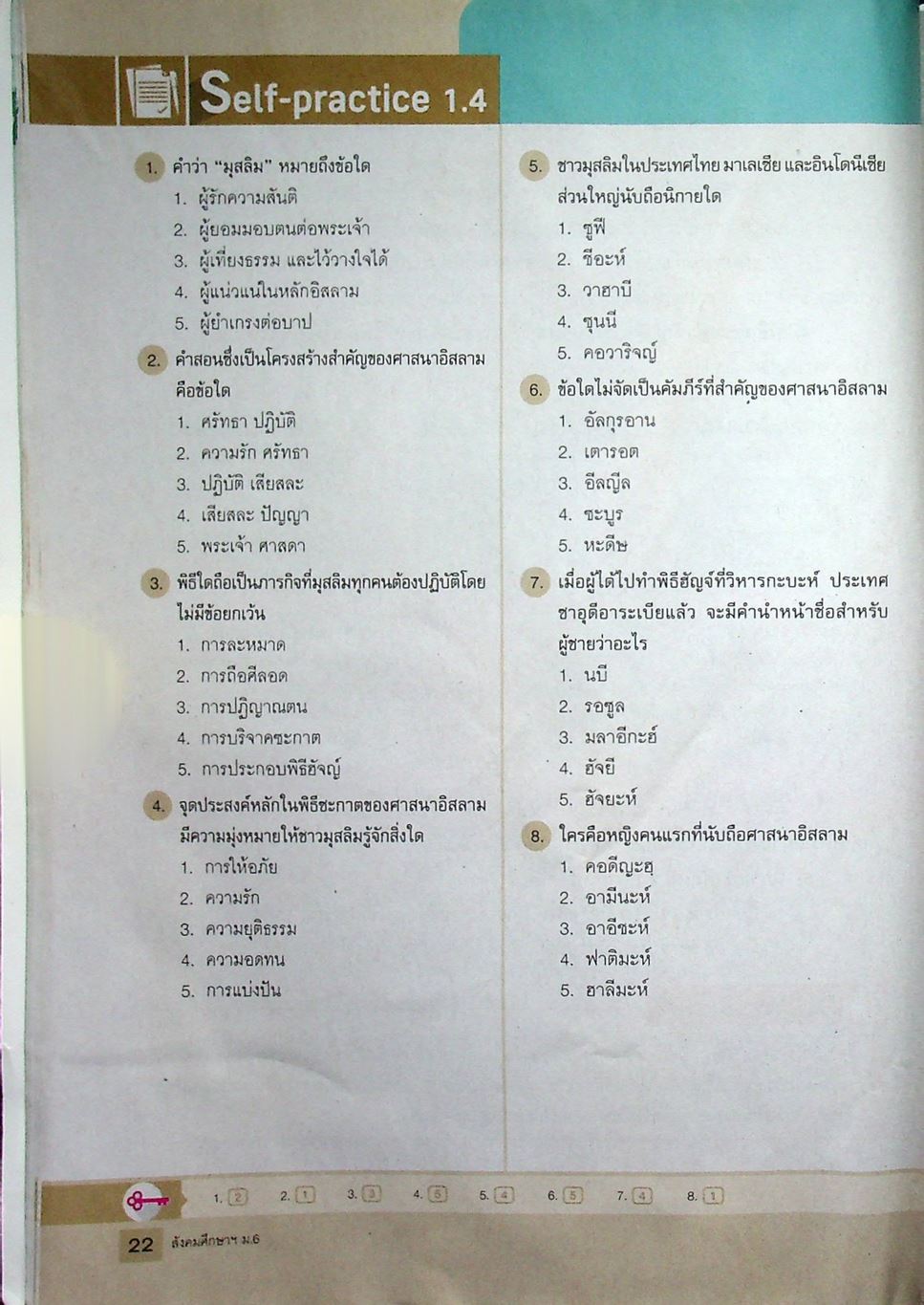 คู่มือเตรียมสอบ AKSORN พิชิต O-NET สังคมศึกษา ศาสนาและวัฒนธรรม ม.6
