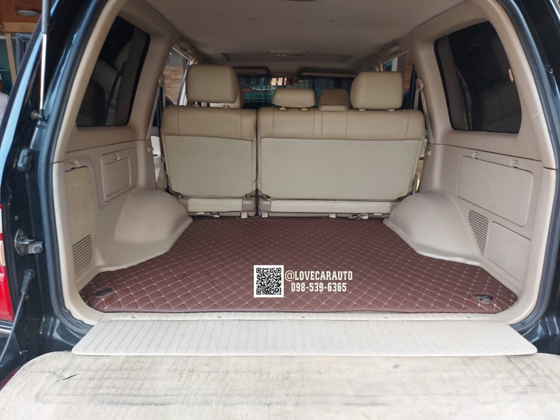 พรมปูพื้นรถยนต์ 7D Land cruiser VX100 สีกาแฟ + ไวนิลน้ำตาล เต็มคัน