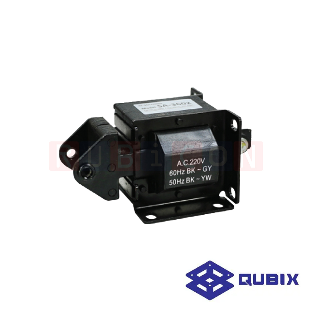 QUBIX SA-3602 โชลีนอย์แม่เหล็ก PUSH-PULL 220V 20 mm. RATED PULL 4.0 Kg. (AC SOLENOIDS)