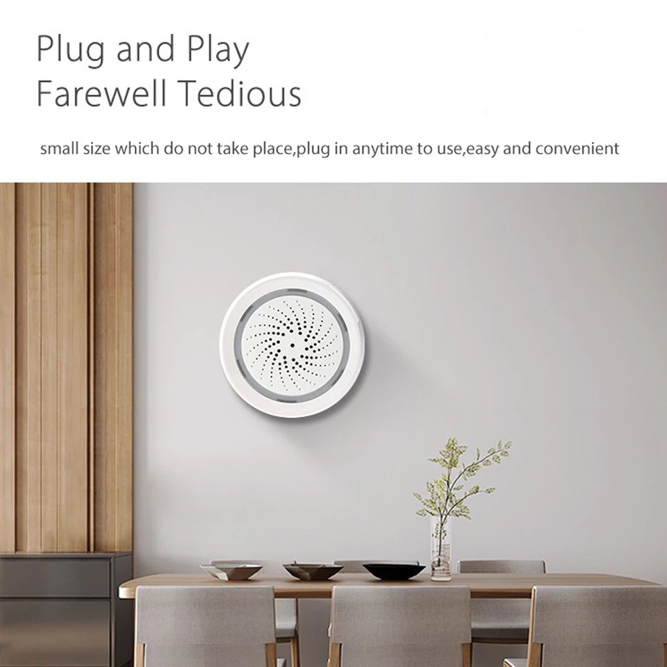 Smarthome wifi Siren Alarm 3in1 Security อุปกรณ์รักษาความปลอดภัยครบวงจรไร้สาย (แบบแยกชิ้น) สั่งงานผ่านแอพ