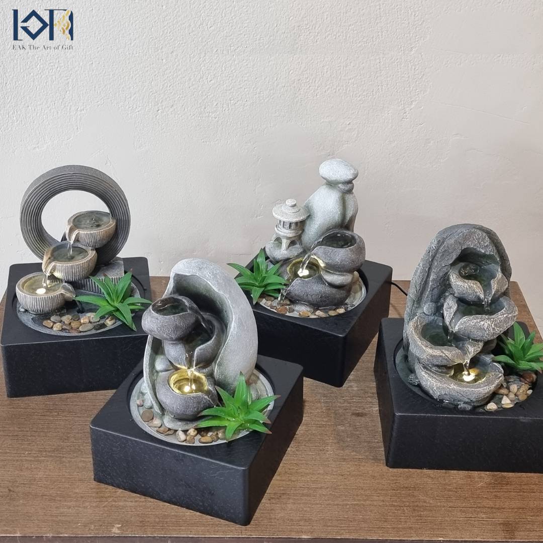 น้ำพุน้ำล้นตั้งโต๊ะ รุ่นสวนหินธรรมชาติ น้ำตกตั้งโต๊ะเสริมฮวงจุ้ย น้ำพุล้นแต่งบ้านสวยๆ