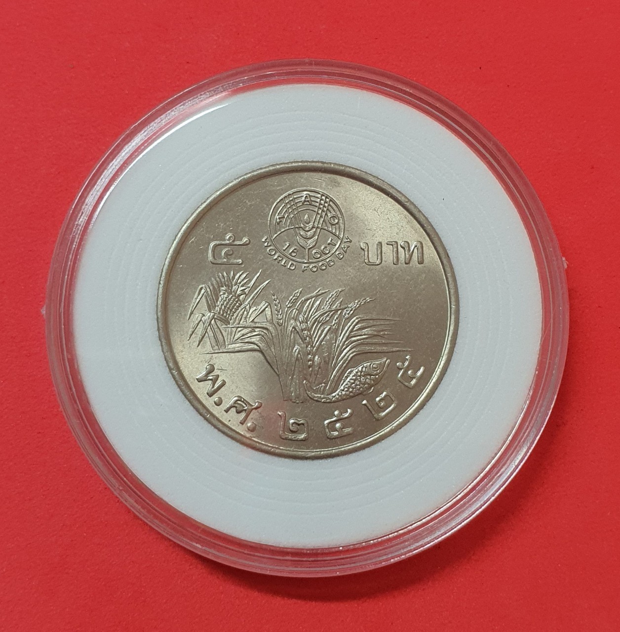 เหรียญ 5 บาท วันอาหารโลก FAO ปี 2525 พร้อมตลับ