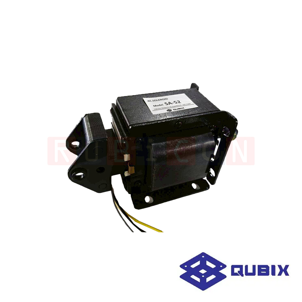 QUBIX SA-52 โชลีนอย์แม่เหล็ก PUSH-PULL 220V 40 mm. RATED PULL 10.0 Kg. (AC SOLENOIDS)