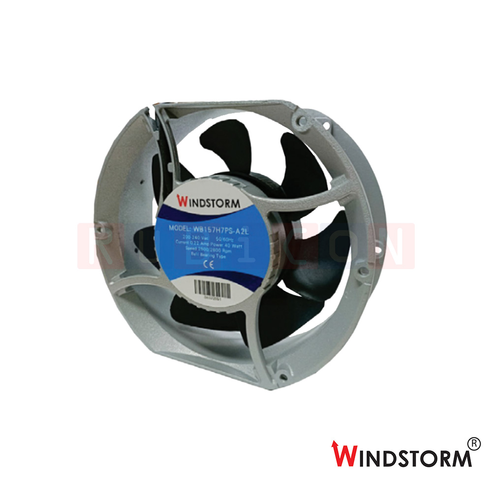 "WINDSTORM" WB157H7PS-A1L-G พัดลมระบายอากาศ แบบลูกปืน 6" 100-125VAC