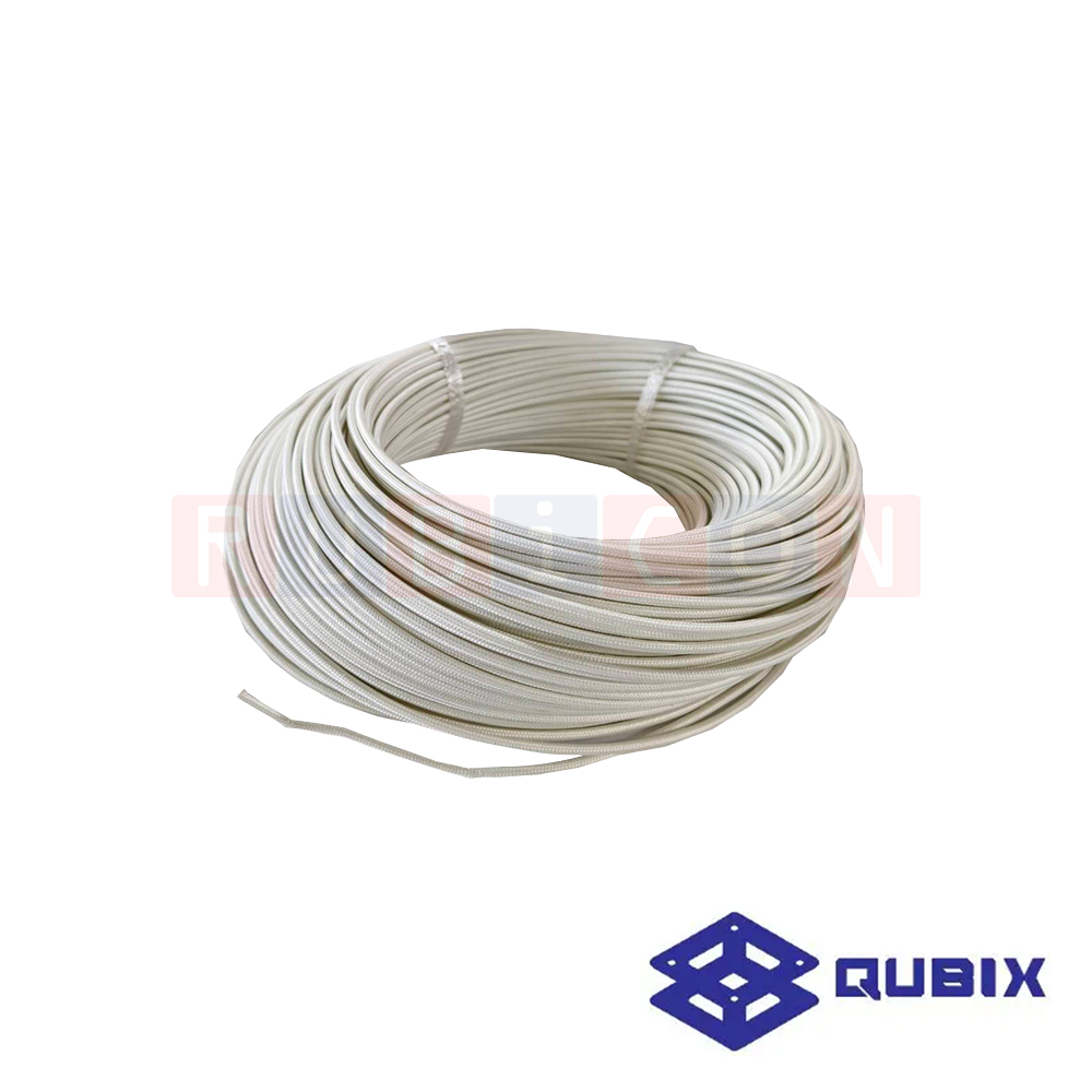 QUBIX SGB 2.5 mm² สายไฟทนความร้อนแบบใยแก้วหุ้มยาง 200℃ 2.0.MM² ความยาว 100 เมตร (SILICONE RUBBER FIBERGLASS WIRE)