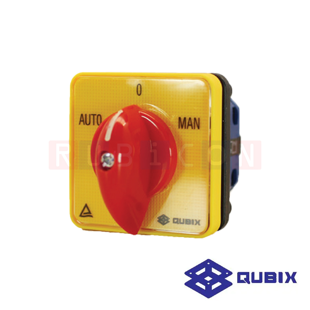 QUBIX SA16-3-1/61025-B03E สวิตช์สับเปลี่ยนสองทางมีตำแหน่งปิด 1P 16A 3kW / 5.5kW ขนาด 48×48มม. (CHANGE OVER SWITCHES WITH OFF)