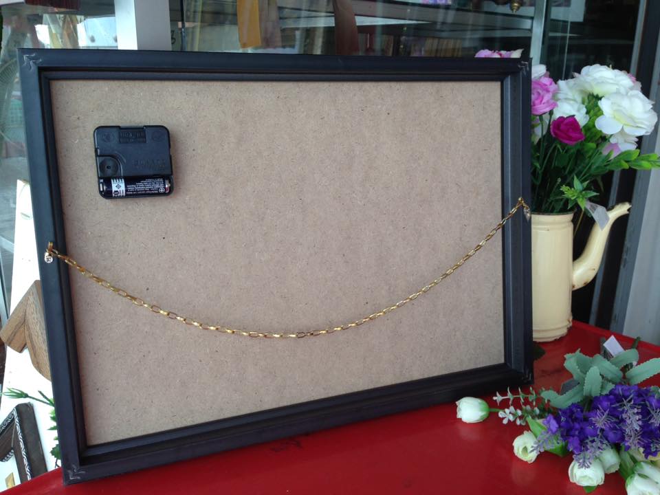 กรอบลอยงานแต่ง นาฬิกา ดอกไม้