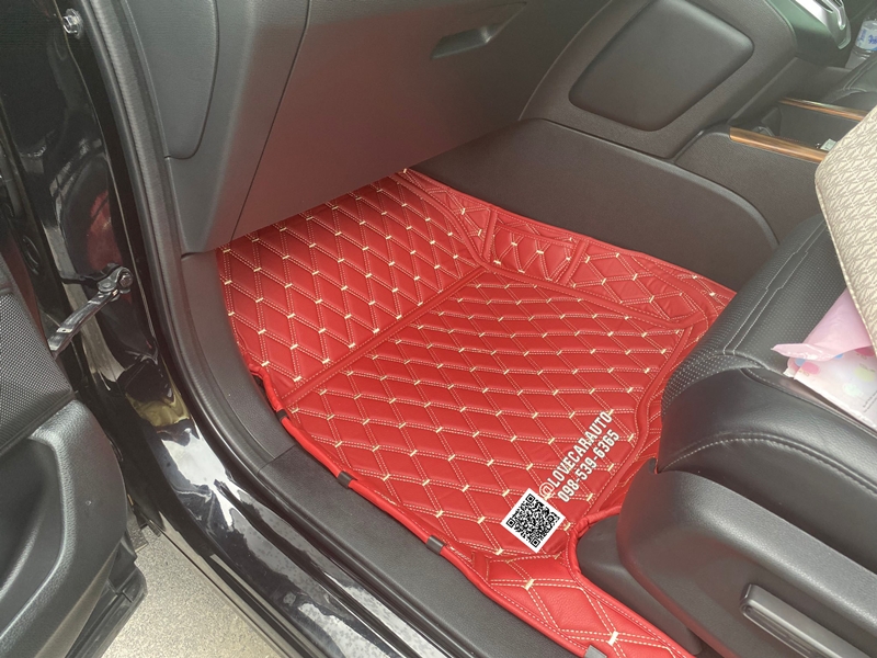 พรมปูพื้นรถยนต์ Honda CRV G5.7ที่นั่ง VVIPด้ายคู่สีแดงไวน์ด้ายทอง